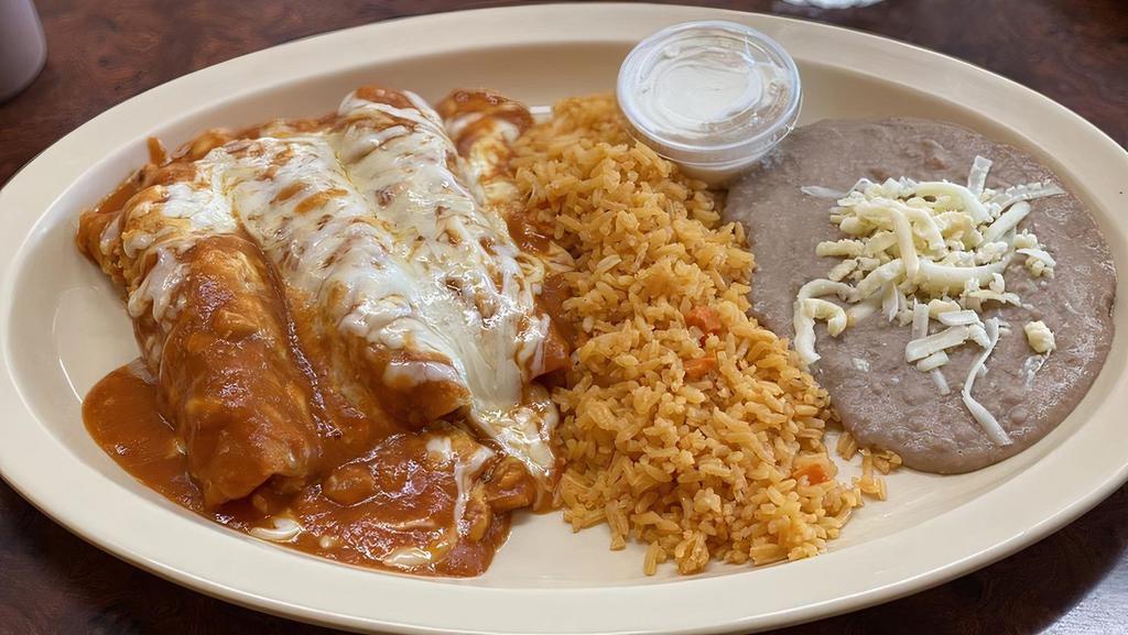 Chicken Enchiladas · Chicken. (If you add additional items in the special instructions, there will be an up charge)