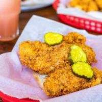 2-Piece Boneless Thigh · Comes with choice of 1 side and Bread-N-Butter Pickles