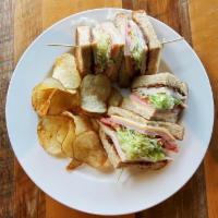 Classic Club · Ham, turkey, applewood-smoked bacon, American cheese,. provolone cheese, lettuce, mayo and t...