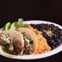 Carne Asada Taco Platter ~ · 2 Steak tacos served El Fresco style (fresh guacamole & pico) or Street style (cilantro, whi...