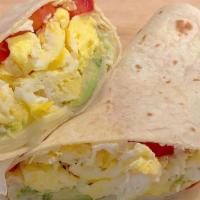 The So-Cal Burrito · Two eggs, sliced avocado, jack cheese and tomato