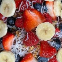 Acai Bowl · Açaí sorbet topped with fresh fruit (blueberries, raspberries, strawberries) and granola.  C...