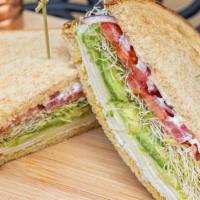 Tba - Turkey Breast, Bacon, Avocado · Turkey breast, bacon, avocado with jack cheese, sprouts, tomato and onion on toasted sourdou...