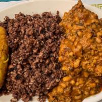 Mother Land Combo · Spinach or black eye pea sauce served with fried plantain and white rice, jollof rice or waa...