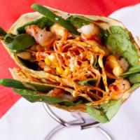 Spicy Thai Crepe · Thai chili sauce, spicy mayo, baby spinach, carrots, onion, string bean, edamame, sweet com,...