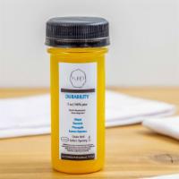 Durability Shot - Cold-Pressed · Cold Pressed Ginger, Turmeric, Pineapple and a dash of Lemon. Full of antioxidants and anti ...