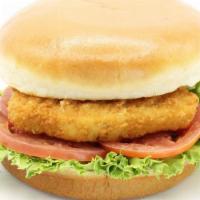 Crispy Chicken Tender Burger · Crispy chicken tenders, lettuce, tomato, pickles, mayo

Notice: Peanut oil, milk, butter, so...