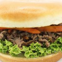 Korean Bbq Burger · Marinated korean bbq beef with grilled onions, bell pepper & carrots with lettuce

Notice: P...