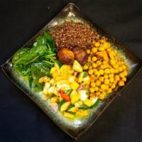 Vegan Platter  · Includes rice & peas, steamed cabbage, curry chick peas, and fried plantain.