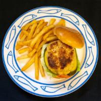 Crab Cake Sandwich · Served with a side of fries