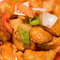 Sweet & Sour Chicken · Bell pepper, onion and pineapple. No substitution.