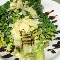 Caesar · Whole Romaine Leaves tossed in Caesar dressing and grilled briefly, Balsamic Reduction, CRUS...