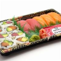 Salmon & Tuna Lover · 3pcs tuna nigiri, 3pcs salmon nigiri, 3pcs tuna avocado roll, 3pcs salmon avocado roll.