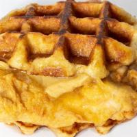 Georgie'S Waffle Chicken Sandwich · Crispy Chicken between two maple waffles with sweet maple butter & crispy bacon