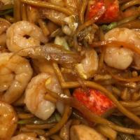 Crabmeat And Shrimp Lo Mein · Crabmeat and shrimp with onions ,carrots , mushroom, cabbage cook on hot wok with our season...