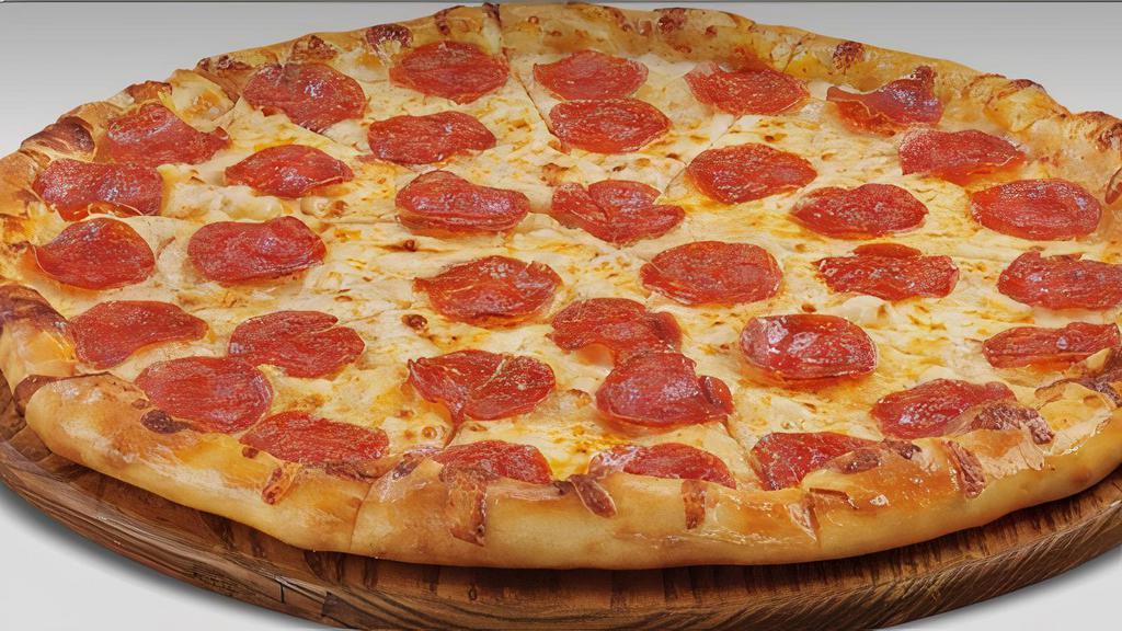 Pepperoni Lover Pizza · Pepperoni, mozzarella cheese and more pepperoni.