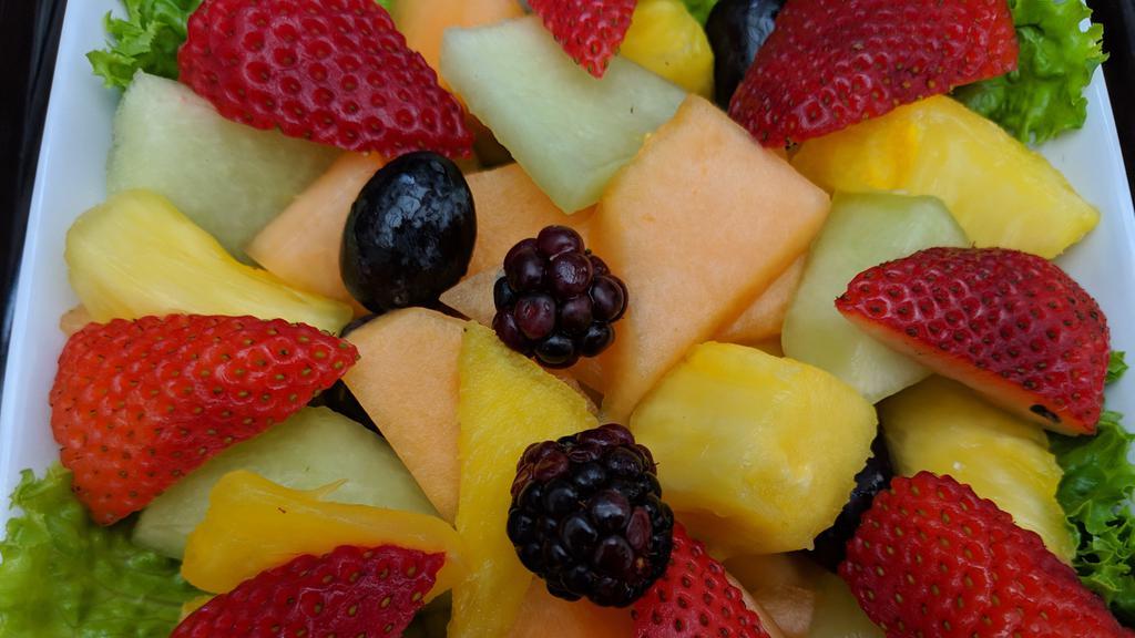 Fruit Salad Medly · Melon, Pineapple, Grapes and Seasonal Berries.