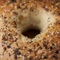 Bagel (Everything) With Side Cream Cheese · Everything bagel with cream cheese