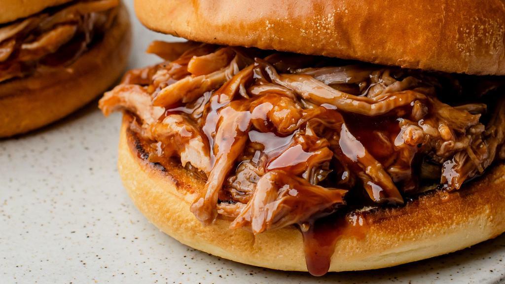 Pulled Pork Bbq · Pickle on the side with every sandwich.
