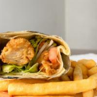 Crispy Chicken Wrap · Comes with lettuce, tomato, onion, mayonnaise, and American cheese.