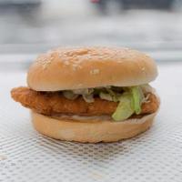 Spicy Chicken Sandwich · Our crispy Spicy Chicken topped with iceberg lettuce and mayonnaise all served on a toasted ...