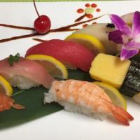 Sushi 6, Sashimi 6 + Rainbow · 