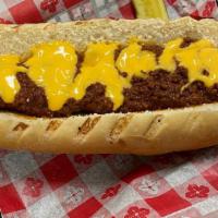 Chili Cheese Dog · Our 1/4 pound all beef weiner butterflied and grilled to perfection served with our house ma...