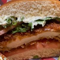 Chicken Sandwich · Fried Chicken Sandwich with Lettuce, Tomato and Mayo.