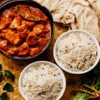 Lunch Box · Choice of Any Two Curries Served with Rice And Naan.