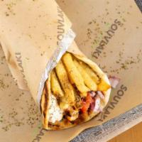 Make Your Pita · Your choice of protein or veggie, red onions, tomatoes & fries, with your choice of sauce, a...