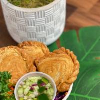 Pumpkin Curry Puffs · 3 pcs. A unique blend of pumpkin, sweet potato with yellow curry powder made it the perfect ...
