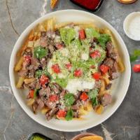 Shout For Guac Asada Fries · Melted cheese, sour cream, guacamole, and housemade sauce topped on Idaho potato fries.