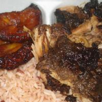 Jerk Pork  · Choose medium or large with your choice of 2 sides