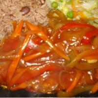 Brown Stewed Fish · Snapper, Fillet or King fried fish them stewed down on low heat in a savory sauce that is fl...