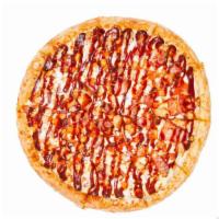 Rocket Ship Bbq Chicken Pizza · BBQ Chicken, BBQ sauce, onions.