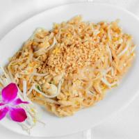 Pad Thai (Dinner) · Stir-fried rice noodles with egg, beansprouts, scallions and crushed peanuts with choice of ...