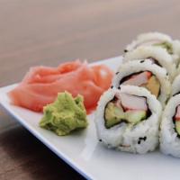 California Roll · Imitation crab stick with avocado and cucumber.