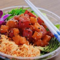 Don/Bowl · (Tuna, salmon, eel, or crab) rice, lettuce, tempura crispy, onions, seaweed salad, avocado, ...