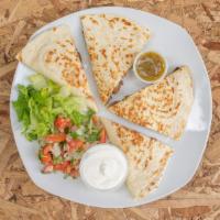 Quesadillas Steak · Served with sour cream and hot sauce on the side