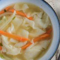 Wonton Soup · Chicken wonton in light and soothing chicken broth.