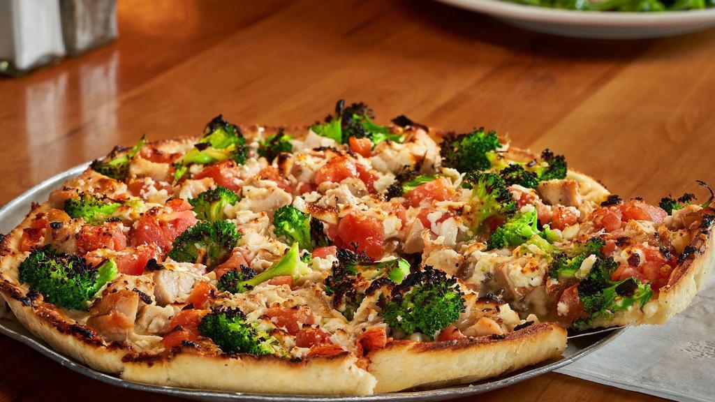 Grilled Chicken · Popular. Grilled Chicken, Broccoli, Caramelized Onion, Fresh Garlic, Tomato, EVOO, Four Cheeses.