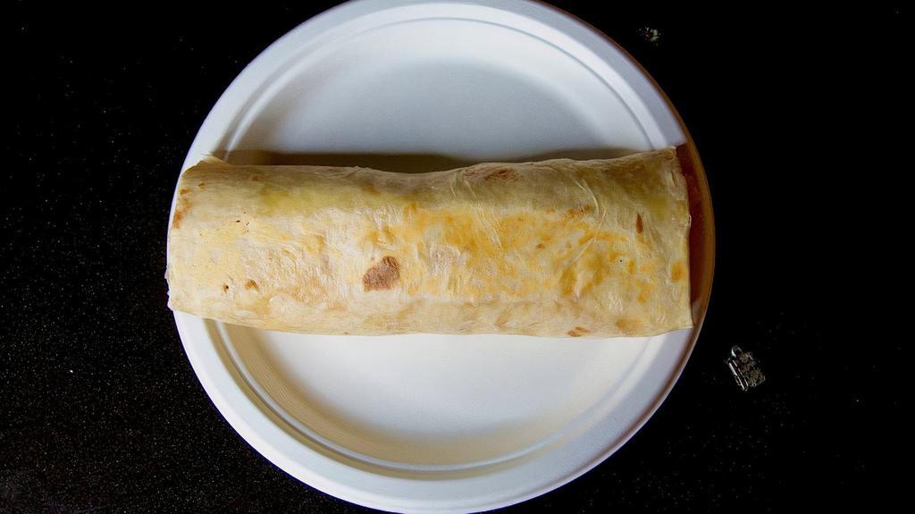 Classic Bean & Cheese Burrito · Your choice of our refried pinto beans or our vegetarian black beans, jack cheese, salsa and pico de gallo salsa, rolled into a large flour tortilla.