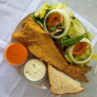 Whole Catfish · With French fries.