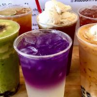 Punch/Lemonade · Butterfly Pea Tea Lemonade, Mango Matcha Tea, Hibiscus Lemonade, Jasmine Strawberry,  Thai T...