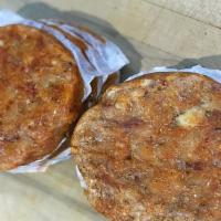 Chicken Patties · Ground chicken seasoned with Cajun seasoning. 

4 – per pack, sold by the pack .