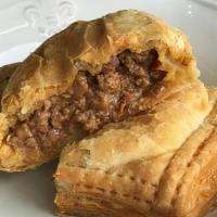 Meat Pie · Taylor's homemade puff pastry meat pie.