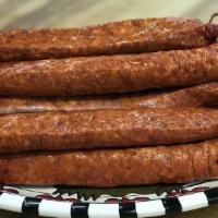 Smoked Pork Sausage · Pork is ground, then stuffed in a casing and smoked

3 Links per pack.