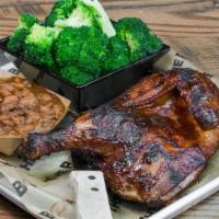 Hickory Smoked Chicken Platter · Dry rubbed. Hickory smoked.