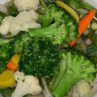 Pho Veggie · Vegetables of the day, rice noodles, veggie, chicken broth, onion, pepper...