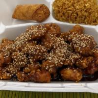 Cbo Sesame Chicken (No Veg. & Extra Ckn)) · Chunks of breaded boneless chicken meat fried until golden brown stir fried with sweet and l...